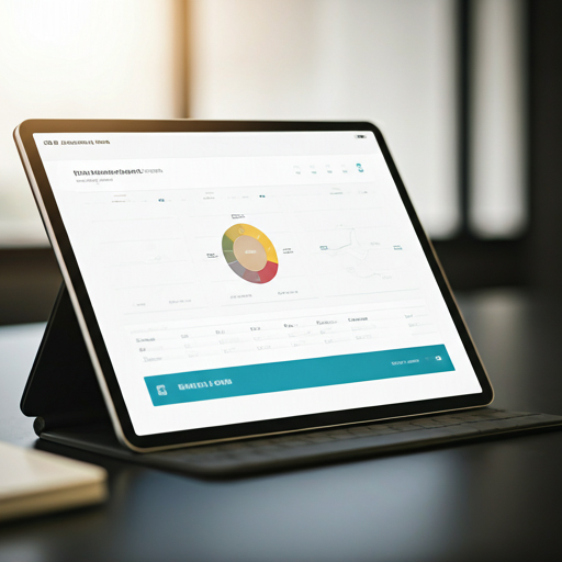 Tablet displaying a professional accessibility report dashboard